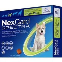 NexGard Spectra 超可信 宠物驱虫药 7.5-15kg犬用 *2件