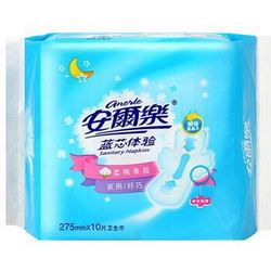 安尔乐 蓝芯瞬吸系列 柔棉表层 纤巧夜用型 275mm*10片 *2件