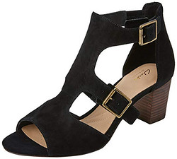 Clarks 其乐 女式 deloria Kay 踝带凉鞋 Black  4 UK