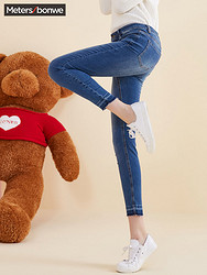 美特斯邦威牛仔裤女春装韩版显瘦修身小脚裤bf风裤子打底铅笔裤子