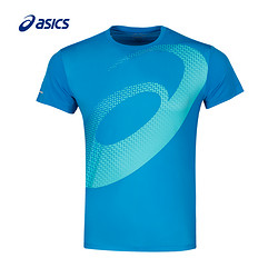 ASICS亚瑟士男式LOGO印花短袖运动跑步T恤透气夏季2011A134-400
