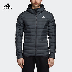 adidas阿迪达斯男子轻盈舒适短款拉链保暖羽绒服上衣CY8738