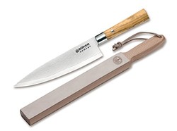 Böker 大马士革橄榄木礼物刀组，厨师刀，木质，棕色，37 X 10 X 5厘米，2 件