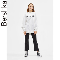 Bershka女士 2019年春季新款连帽Friends印字运动卫衣01798033250