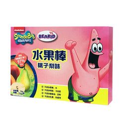 美国Beakid海绵宝宝固体果泥水果棒36g 桃子梨味 *11件