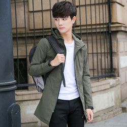 豹先森 男士中长款连帽休闲夹克（需用劵）