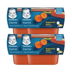4件装 Gerber 嘉宝 婴幼儿胡萝卜泥1段6个月56g*2盒/组