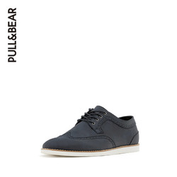 PULL&BEAR 17401312 男士蓝色刺孔花纹窄版便鞋