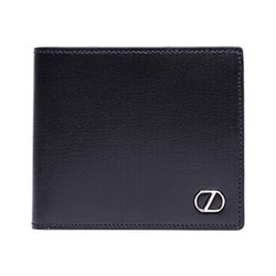 Z ZEGNA 杰尼亚男士黑色牛皮光面短款两折钱包E1177Z PLM NER