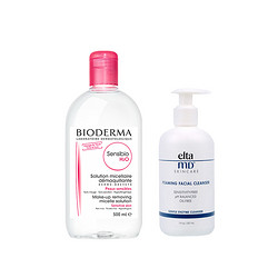 BIODERMA 贝德玛 粉水卸妆水 500ml +eltaMD 氨基酸洁面 207ml
