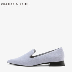 CHARLES＆KEITH乐福鞋CK1-70900105莫兰迪尖头一脚蹬平底女单鞋