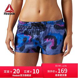 Reebok 锐步REFLECTIVE速干女子夜跑反光跑步短裤DLH79