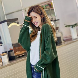 韩都衣舍2019春季新款韩版女装街头简约外搭披肩不规则中长开衫针织衫