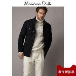 秋冬折扣 Massimo Dutti 男装 修身版口袋装饰羊毛西装外套 02002203401