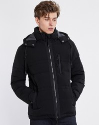ANDREWMARC2018冬新款男装羽绒服外套连帽领羽绒夹克简约潮款男