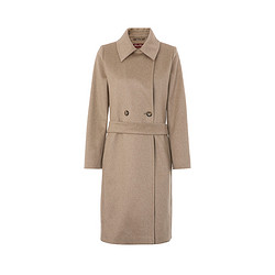 MAXMARA STUDIO腰带装饰羊绒混纺长款女士大衣