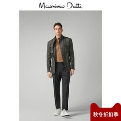 秋冬折扣 Massimo Dutti 男装 方形口袋装饰羊毛猎装式外套 02013204802