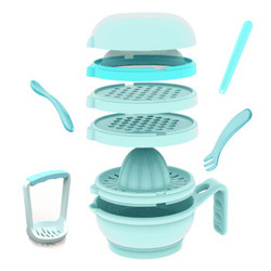 贝适邦 婴儿多功能食物研磨碗 亚瑟蓝 *9件