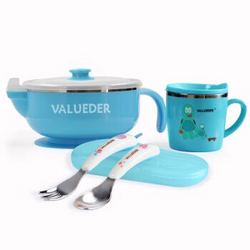 威仑帝尔 儿童不锈钢注水保温碗餐具套装 *3件