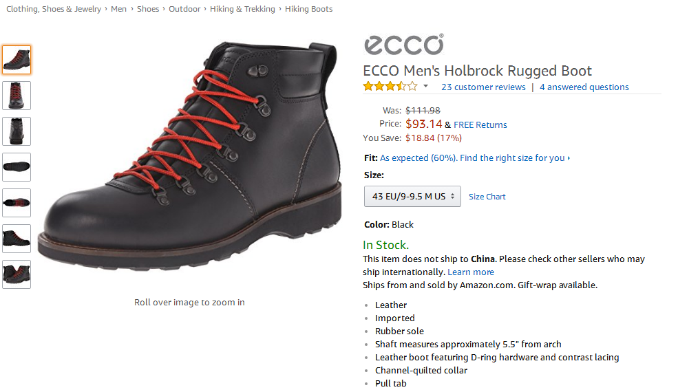 ecco 爱步 Holbrock 男款工装靴