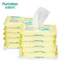 全棉时代 纯棉婴儿湿巾 不含酒精 宝宝湿纸巾20片/袋x10