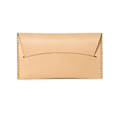 匠线 简约植鞣牛皮手缝零钱卡包