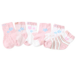 misslele 米乐鱼 婴儿全棉袜组合装 粉色 3-5岁 *2件