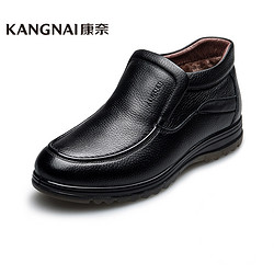 康奈男鞋 秋冬季商务休闲皮靴1153709套口棉鞋男士真皮保暖皮靴子