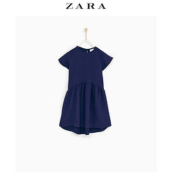 ZARA 09007811400 童装女童 短袖纯色纹理连衣裙