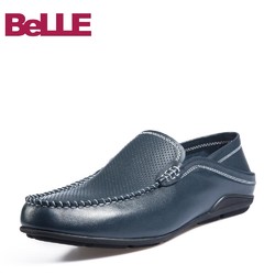Belle/百丽夏新款商场同款牛皮驾车男休闲鞋5SE01BM8