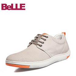 Belle/百丽夏新款商场同款牛皮透气男休闲鞋5RJ01BM8