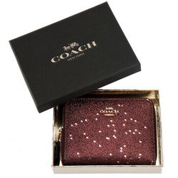 COACH 蔻驰 F39129 女士红色星星款礼盒装皮质短款钱包钱夹 +凑单品