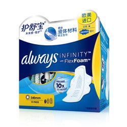 whisper 护舒宝 未来感 极护 日用液体卫生巾 240mm 10片 *7件