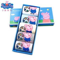 小猪佩奇PeppaPig 儿童袜子男女童纯棉袜婴儿卡通提花春季新款宝宝袜子5双装礼盒装 *2件