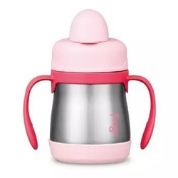 膳魔师THERMOS 儿童保温杯 小孩双耳鸭嘴杯婴儿训练杯宝宝防漏不锈钢水杯 TYBS-203 PK *2件