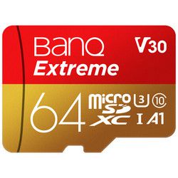 banq U3 64GB 读速100MB/s 写速50MB/s MicroSDXC UHS-I U3高速存储卡 行车记录仪专用TF卡 手机内存卡