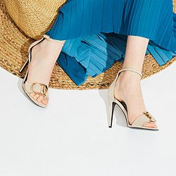 STELLA LUNA2018春夏新款羊反毛圆头露趾一字扣超高跟鞋女凉鞋
